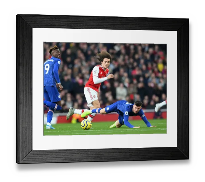 Framed Print : Guendouzi vs. Mount: A Premier League Showdown at Emirates Stadium Framed Print : Guendouzi vs. Mount: A Premier League Showdown at Emirates Stadium