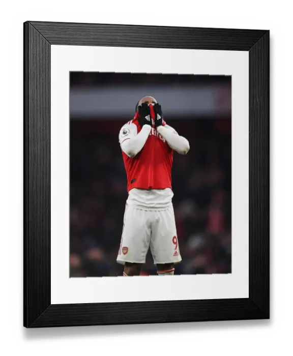 Framed Print : Arsenal's Alexandre Lacazette Reacts After Arsenal FC vs Chelsea FC, Premier League 2019-20 Framed Print : Arsenal's Alexandre Lacazette Reacts After Arsenal FC vs Chelsea FC, Premier League 2019-20
