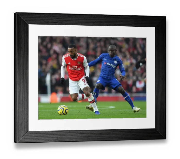 Framed Print : Battle of the Midfield Masters: Lacazette vs. Kante in Arsenal vs. Chelsea Showdown Framed Print : Battle of the Midfield Masters: Lacazette vs. Kante in Arsenal vs. Chelsea Showdown