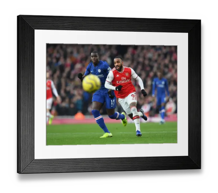 Framed Print : Lacazette vs. Zouma: A Premier League Rivalry Clash - Arsenal vs. Chelsea (2019-20) Framed Print : Lacazette vs. Zouma: A Premier League Rivalry Clash - Arsenal vs. Chelsea (2019-20)