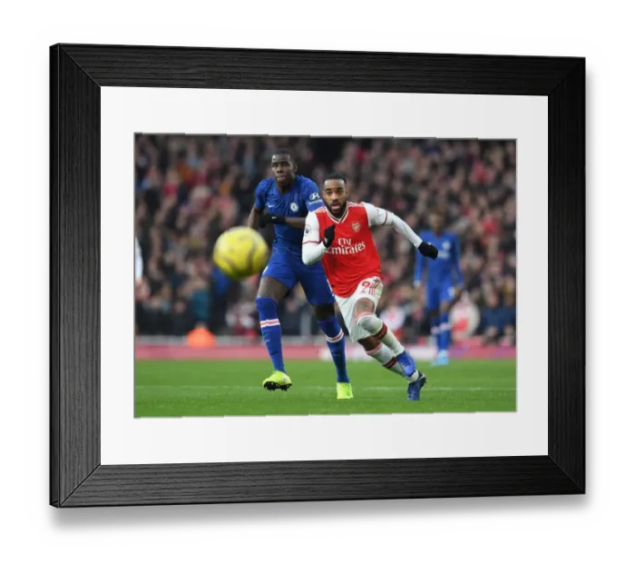 Framed Print : Arsenal vs. Chelsea Showdown: Lacazette vs. Zouma Battle Framed Print : Arsenal vs. Chelsea Showdown: Lacazette vs. Zouma Battle