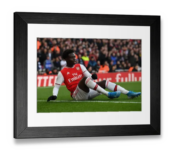 Framed Print : Arsenal's Bukayo Saka in Action: Arsenal vs. Chelsea, Premier League 2019-20