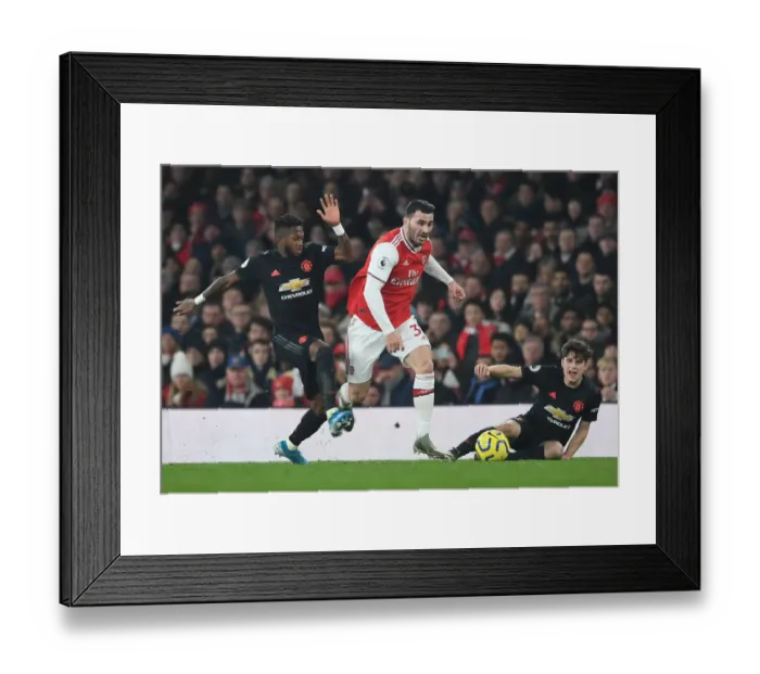 Framed Print : Arsenal vs Manchester United: Kolasinac Clashes with Fred and James in Intense Premier League Showdown (2019-20) Framed Print : Arsenal vs Manchester United: Kolasinac Clashes with Fred and James in Intense Premier League Showdown (2019-20)