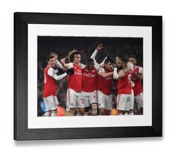 Framed Print : Arsenal Celebrate Double Strike: Sokratis and Team Overpower Manchester United in Premier League Clash Framed Print : Arsenal Celebrate Double Strike: Sokratis and Team Overpower Manchester United in Premier League Clash