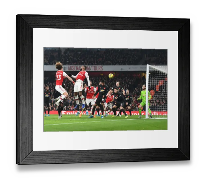Framed Print : Arsenal's Sokratis Scores Second Goal Against Manchester United in 2020 Premier League Clash
