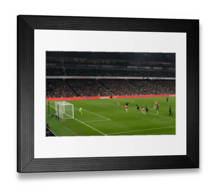 Framed Print : Arsenal's Lacazette Takes Aim Against Manchester United - Premier League 2019-2020