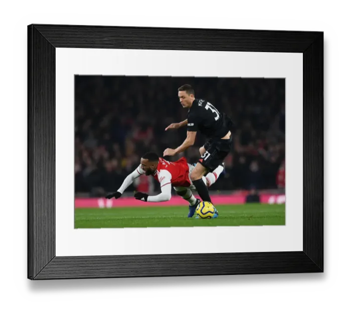Framed Print : Intense Premier League Showdown: Lacazette Fouls by Matic (Arsenal vs Manchester United, 2020) Framed Print : Intense Premier League Showdown: Lacazette Fouls by Matic (Arsenal vs Manchester United, 2020)