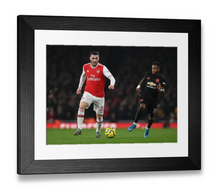 Framed Print : Arsenal vs Manchester United: Sead Kolasinac's Standout Performance at Emirates Stadium (Premier League 2019-20)
