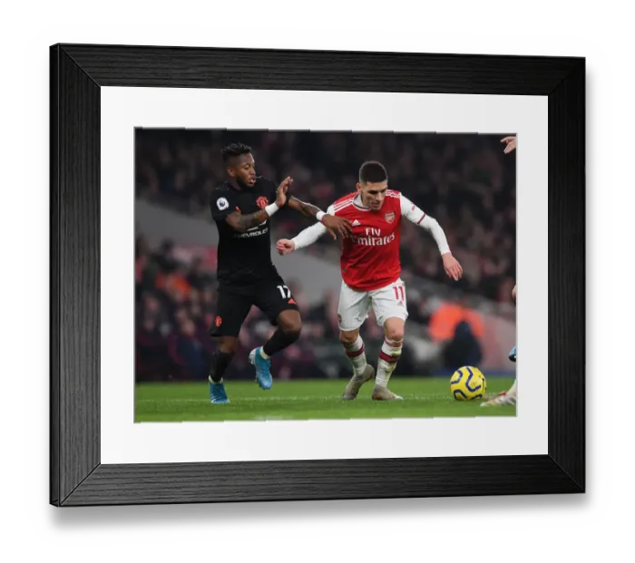 Framed Print : Torreira vs. Fred: A Battle of Midfield Intensity - Arsenal vs. Manchester United