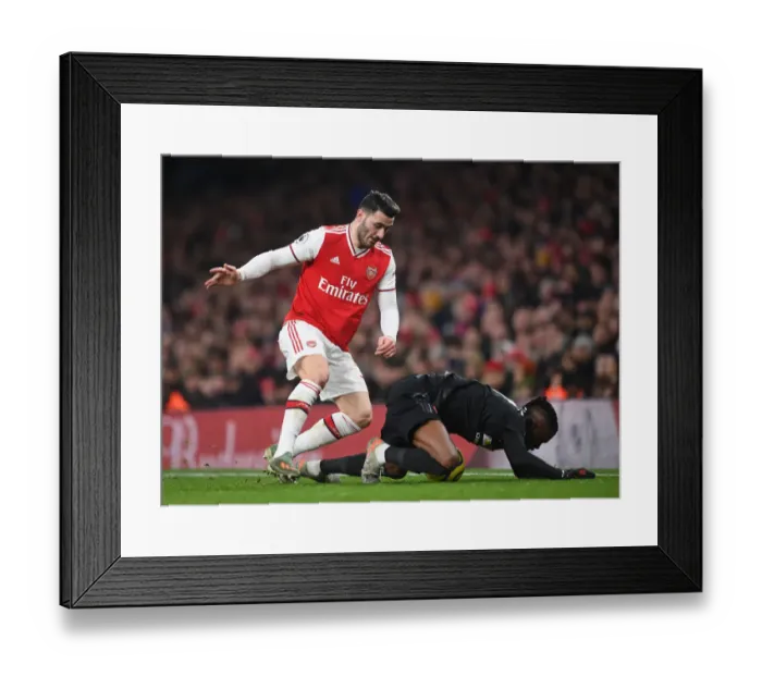 Framed Print : Arsenal vs Manchester United: Full-Back Face-Off - Kolasinac vs Wan-Bissaka (2019-20)