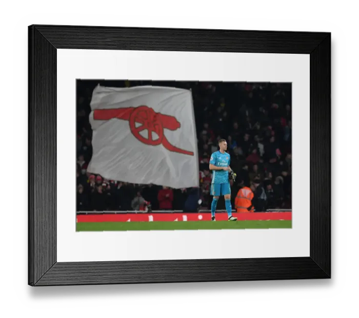 Framed Print : Bernd Leno's Reaction: Arsenal's Heartbreaking Loss to Manchester United, Premier League 2019-2020
