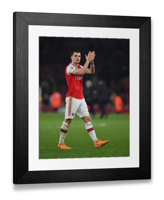 Framed Print : Arsenal's Granit Xhaka Reacts After Arsenal FC vs Manchester United, Premier League 2019-20 Framed Print : Arsenal's Granit Xhaka Reacts After Arsenal FC vs Manchester United, Premier League 2019-20