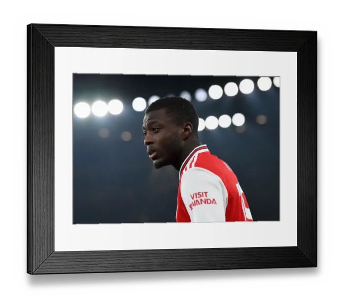 Framed Print : Determined Pepe: Arsenal's Star Forward Faces Manchester United (2019-20) Framed Print : Determined Pepe: Arsenal's Star Forward Faces Manchester United (2019-20)