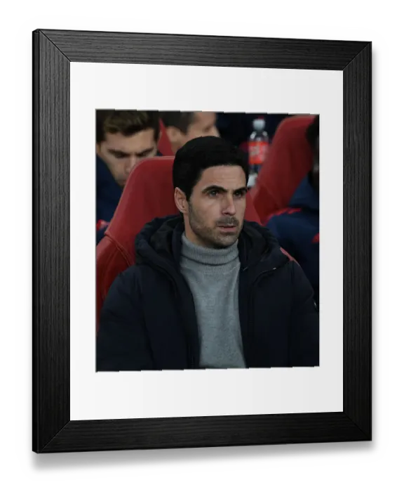 Framed Print : Arsenal's Mikel Arteta Prepares for Manchester United Clash in Premier League Showdown