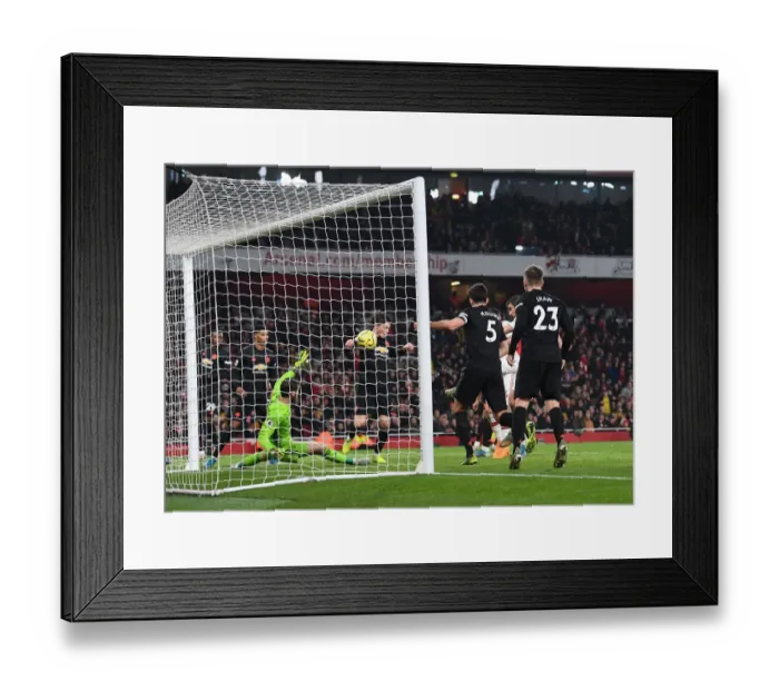 Framed Print : Sokratis Surprise Strike: Arsenal's Equalizer Against Manchester United, Premier League 2019-2020