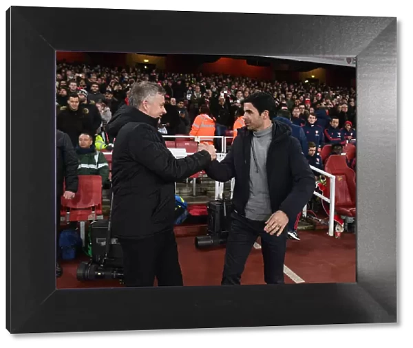 Arsenal's Mikel Arteta and Manchester United's Ole Gunnar Solskjaer Meet Before Premier League Clash at Emirates Stadium (January 2020)