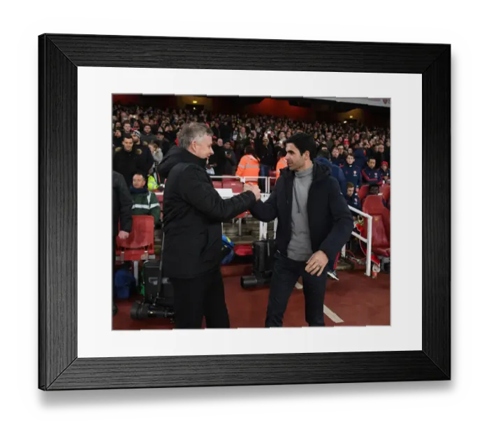 Framed Print : Arsenal's Mikel Arteta and Manchester United's Ole Gunnar Solskjaer Meet Before Premier League Clash at Emirates Stadium (January 2020) Framed Print : Arsenal's Mikel Arteta and Manchester United's Ole Gunnar Solskjaer Meet Before Premier League Clash at Emirates Stadium (January 2020)