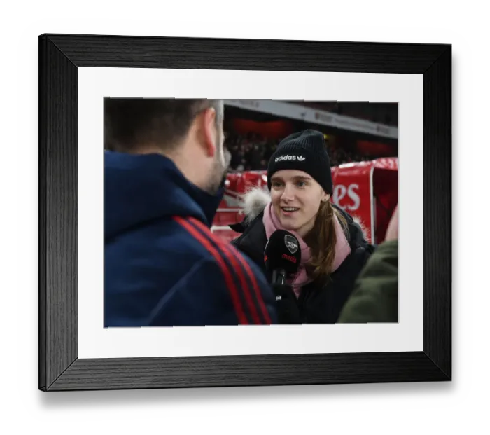 Framed Print : Arsenal Women vs Manchester United: Viviane Miedema's Interview at Half Time (Premier League, 2019-20)