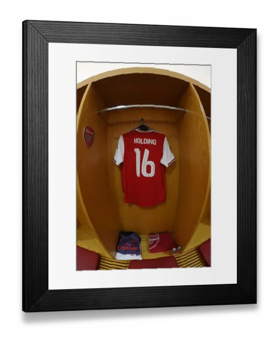 Framed Print : Arsenal FC vs Leeds United: FA Cup Third Round - Rob Holding's Emirates Stadium Jersey