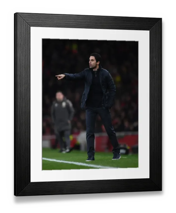 Framed Print : Mikel Arteta Guides Arsenal Against Leeds United in FA Cup Third Round