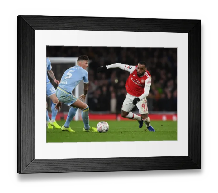 Framed Print : Alexis Lacazette Outsmarts Ben White: Arsenal's FA Cup Triumph Framed Print : Alexis Lacazette Outsmarts Ben White: Arsenal's FA Cup Triumph