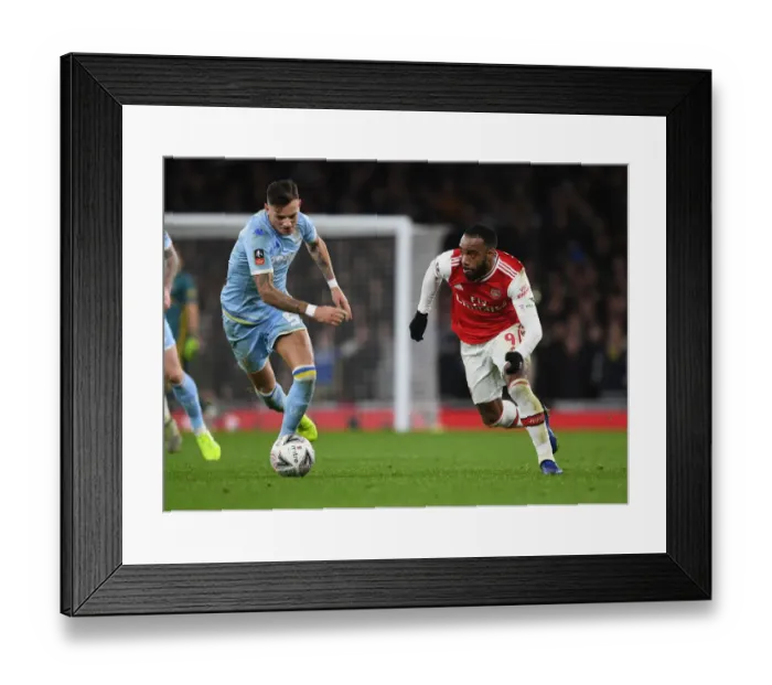 Framed Print : Alexis Lacazette Outsmarts Ben White: Arsenal's FA Cup Triumph Framed Print : Alexis Lacazette Outsmarts Ben White: Arsenal's FA Cup Triumph