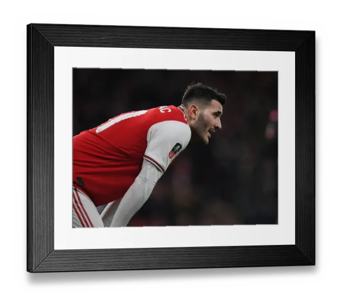 Framed Print : Arsenal's Sead Kolasinac Focused in FA Cup Battle Against Leeds United at Emirates Stadium Framed Print : Arsenal's Sead Kolasinac Focused in FA Cup Battle Against Leeds United at Emirates Stadium