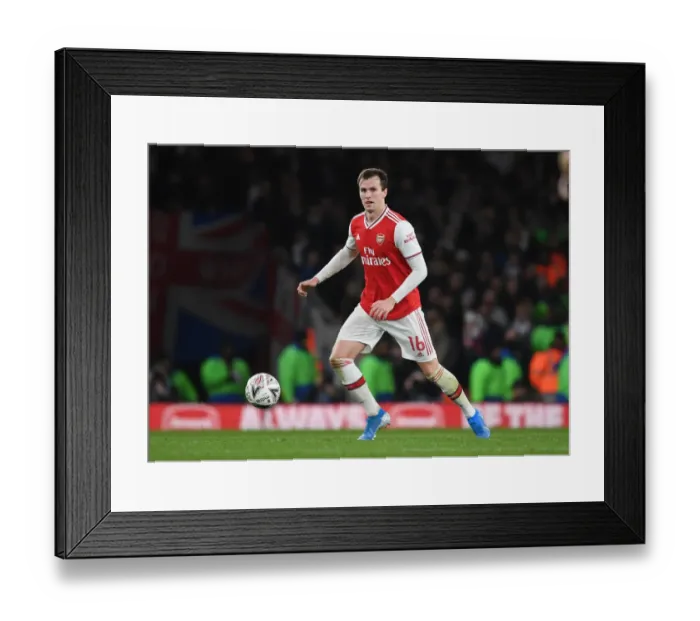 Framed Print : Arsenal vs Leeds United: FA Cup Clash - Rob Holding Focused at Emirates Stadium