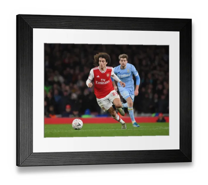 Framed Print : Matteo Guendouzi: Arsenal's FA Cup Star in Action Against Leeds United