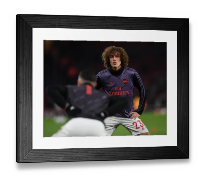 Framed Print : Arsenal's David Luiz Prepares for FA Cup Clash Against Leeds United