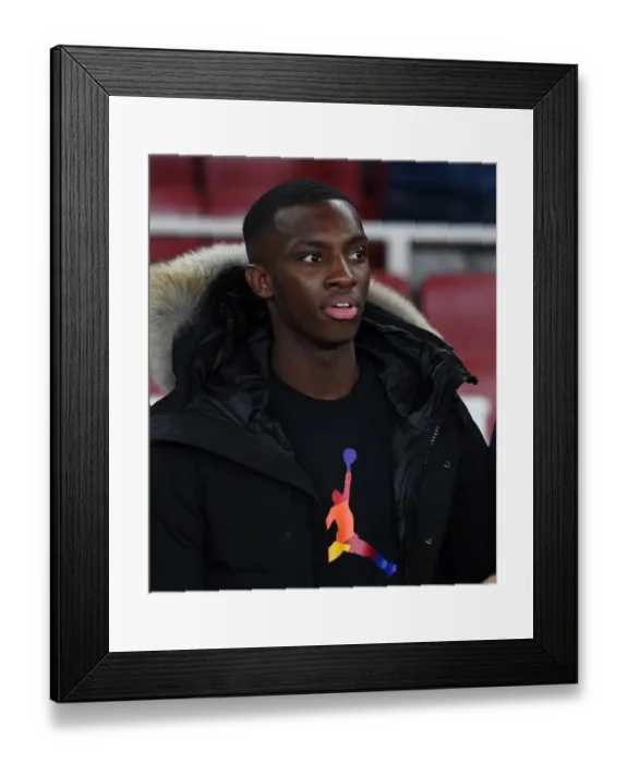 Framed Print : Arsenal's Eddie Nketiah Prepares for FA Cup Clash Against Leeds United