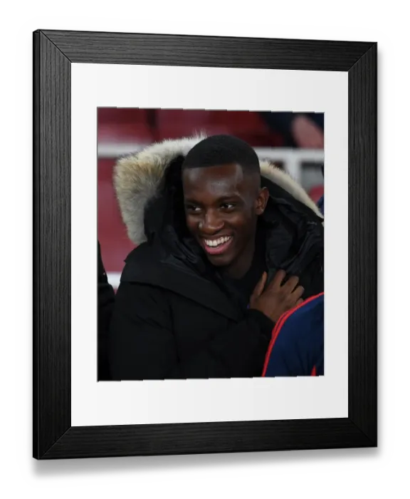 Framed Print : Arsenal's Eddie Nketiah Gears Up for FA Cup Clash Against Leeds United