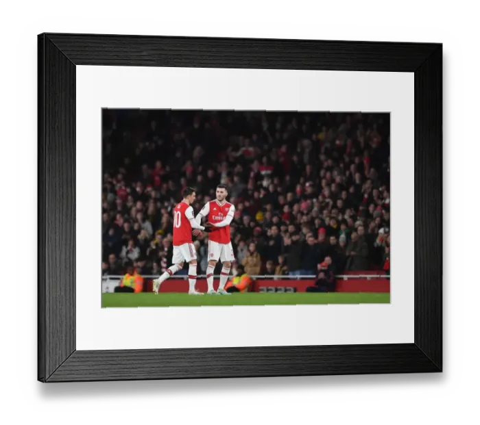 Framed Print : Arsenal vs Leeds United: Tension Between Ozil and Kolasinac in FA Cup Clash Framed Print : Arsenal vs Leeds United: Tension Between Ozil and Kolasinac in FA Cup Clash
