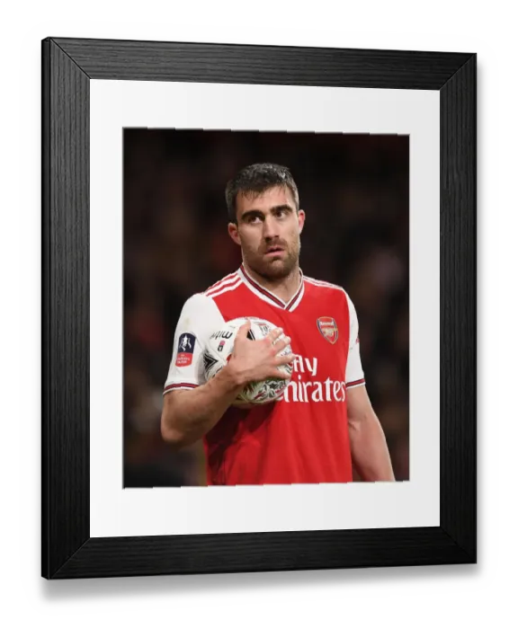 Framed Print : Arsenal's Sokratis in FA Cup Action Against Leeds United
