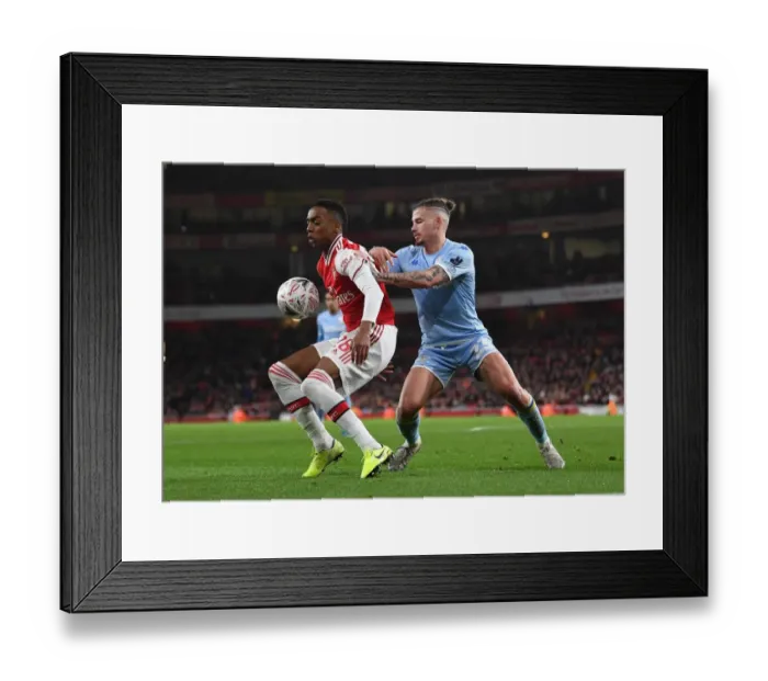 Framed Print : Arsenal vs Leeds United: FA Cup Clash - Willock vs Phillips