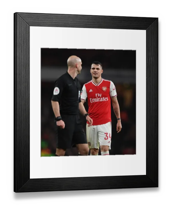 Framed Print : Granit Xhaka: Arsenal's Midfield Maestro Shines in FA Cup Clash Against Leeds United