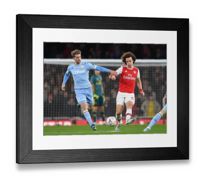Framed Print : David Luiz (Arsenal) Patrick Bamford (Leeds)