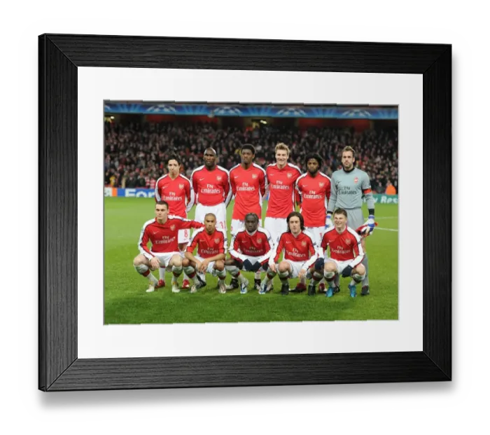 Framed Print : The Arsenal team line up before the match. Arsenal 5: 0 FC Porto, UEFA Champions League First Knockout Round, Second Leg, Emirates Stadium, Arsenal Football Club, London, 9 / 3 / 2010. Credit : Stuart MacFarlane / Framed Print : The Arsenal team line up before the match. Arsenal 5: 0 FC Porto, UEFA Champions League First Knockout Round, Second Leg, Emirates Stadium, Arsenal Football Club, London, 9 / 3 / 2010. Credit : Stuart MacFarlane /