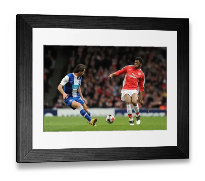 Framed Print : Arsenal's Dominance: Abou Diaby Celebrates Against Nuno Coelho and FC Porto in the 2010 UEFA Champions League