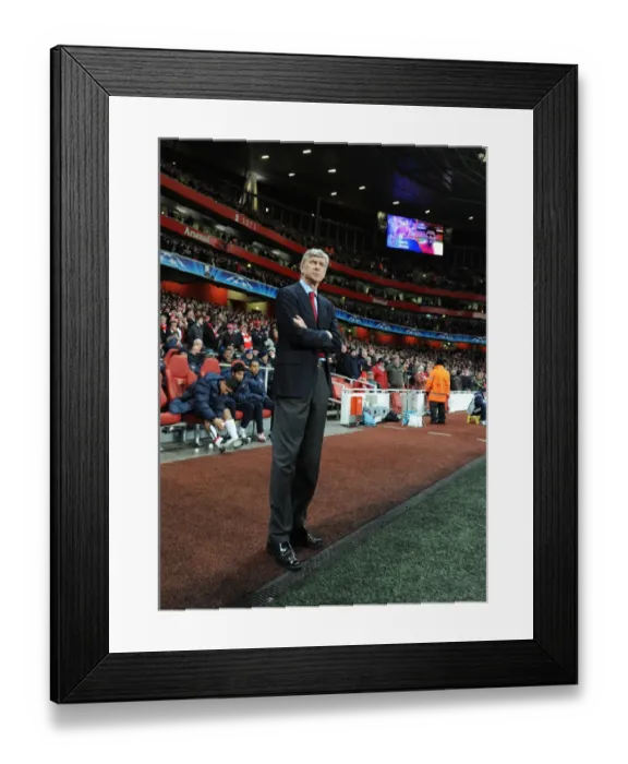 Framed Print : Arsene Wenger Leads Arsenal to 5-0 Victory over FC Porto in UEFA Champions League