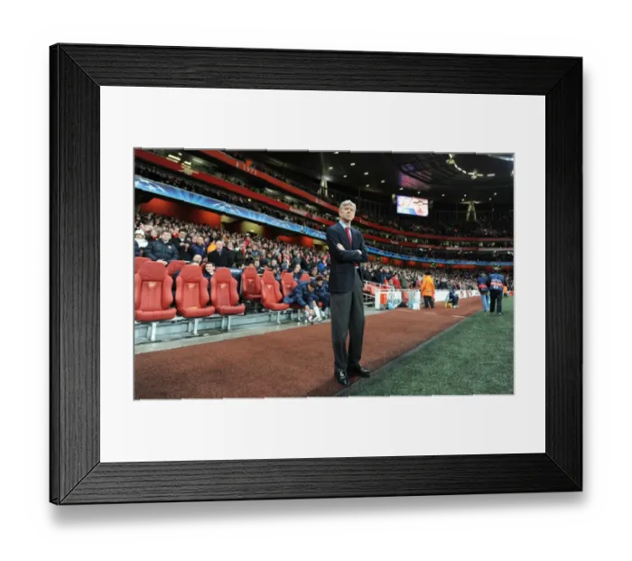 Framed Print : Arsenal manager Arsene Wenger. Arsenal 5: 0 FC Porto, UEFA Champions League First Knockout Round
