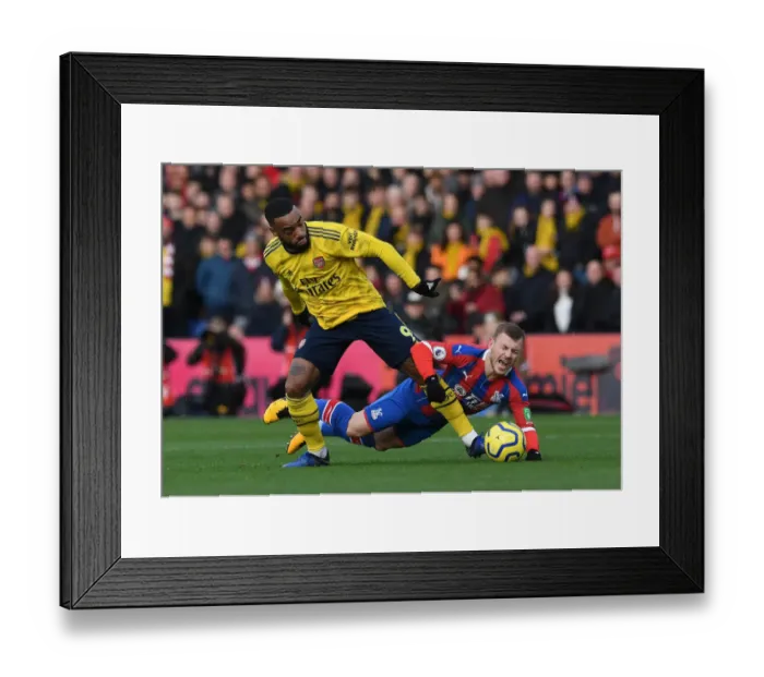 Framed Print : Clash at Selhurst Park: Lacazette vs. Meyer in Premier League Showdown between Crystal Palace and Arsenal FC Framed Print : Clash at Selhurst Park: Lacazette vs. Meyer in Premier League Showdown between Crystal Palace and Arsenal FC