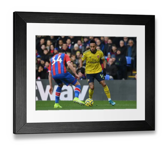 Framed Print : Aubameyang vs. Kelly: Clash at Selhurst Park - Crystal Palace vs. Arsenal, Premier League 2019-20