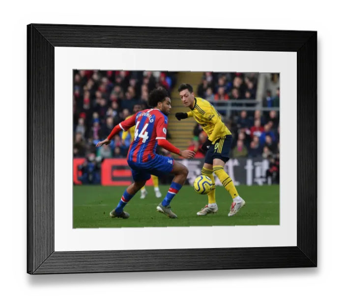 Framed Print : Mesut Ozil Outmaneuvers Jairo Riedewald: Crystal Palace vs. Arsenal, Premier League 2019-20