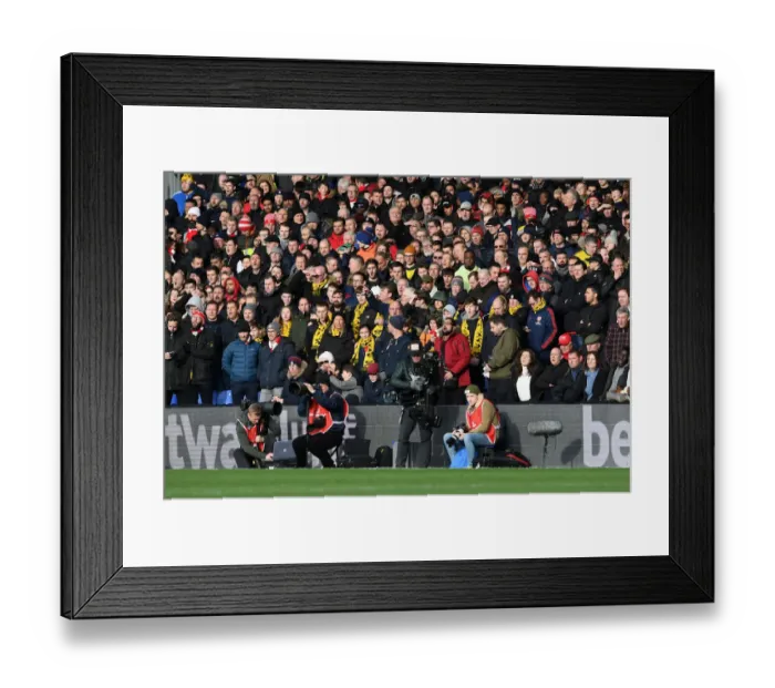 Framed Print : Junior Gunner Fans at Crystal Palace vs Arsenal Premier League Match, London 2020
