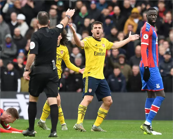 Sokratis of Arsenal in Action at Crystal Palace, Premier League 2019-20