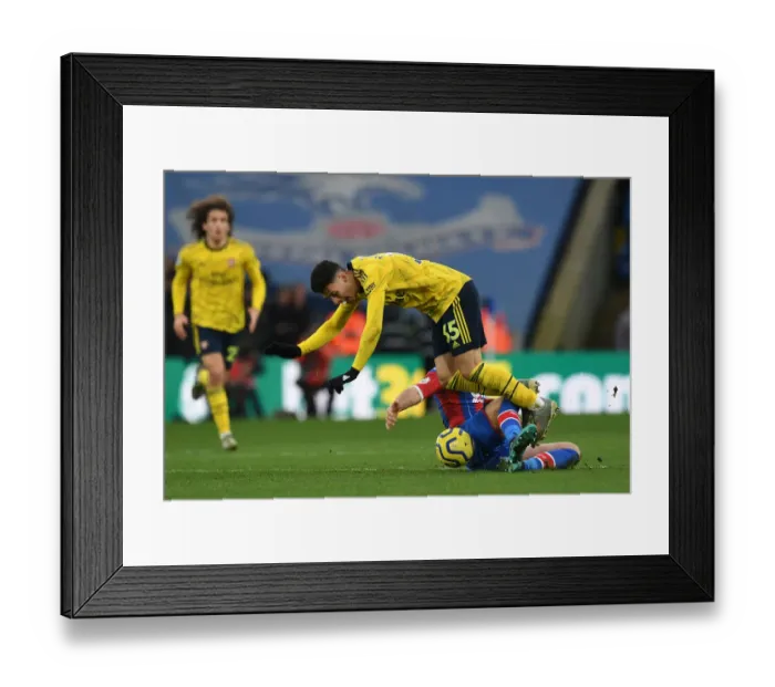 Framed Print : Martinelli Foul: Intense Clash between Crystal Palace and Arsenal in Premier League, 2019-2020