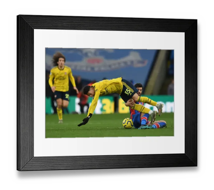 Framed Print : Intense Foul: Gabriel Martinelli vs. James Tomkins - Crystal Palace vs. Arsenal, Premier League 2019-2020