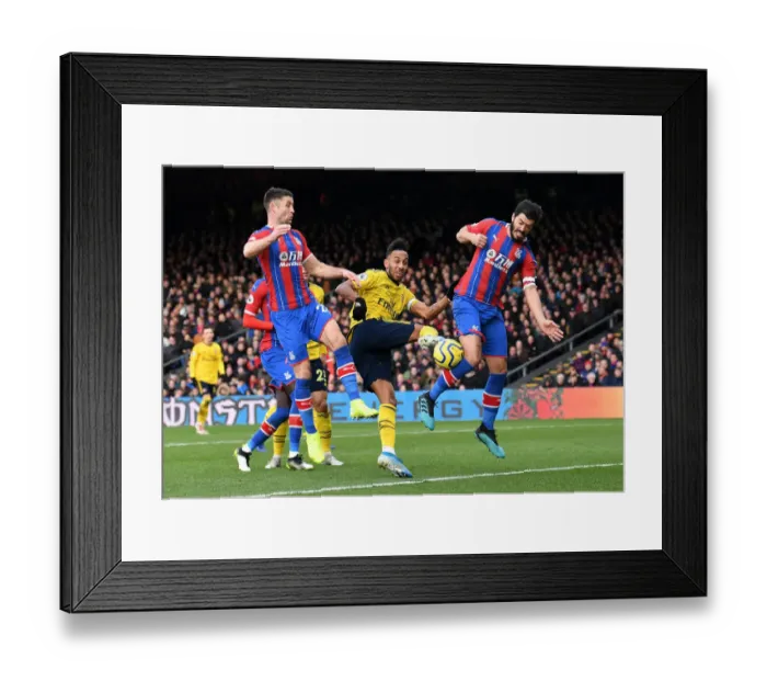 Framed Print : Aubameyang's Tight Squeeze: Crystal Palace vs Arsenal, Premier League 2019-20