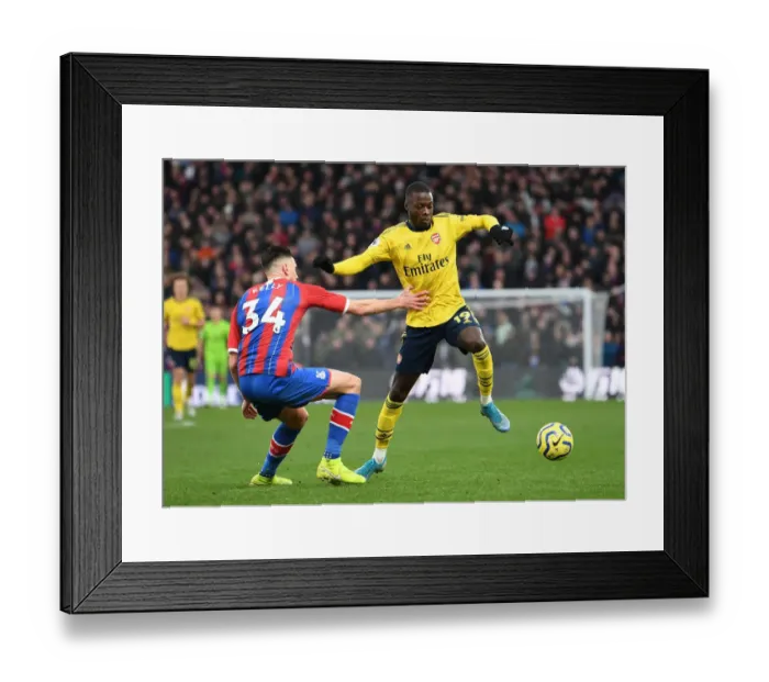Framed Print : Pepe vs. Kelly: Battle at Selhurst Park - Crystal Palace vs. Arsenal, Premier League 2019-20